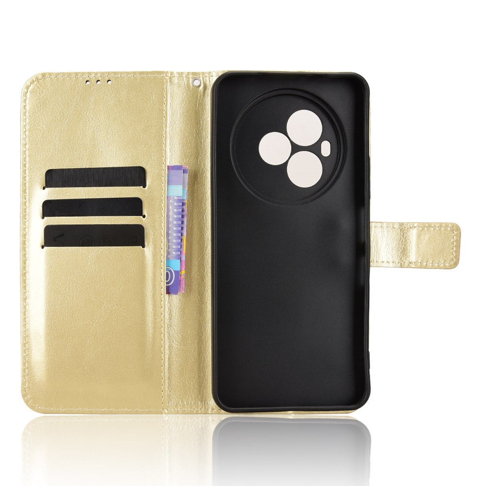 For TCL NxtPaper 60 Ultra 5G PU Leather Case with Strap Crazy Horse Texture Phone Wallet Cover