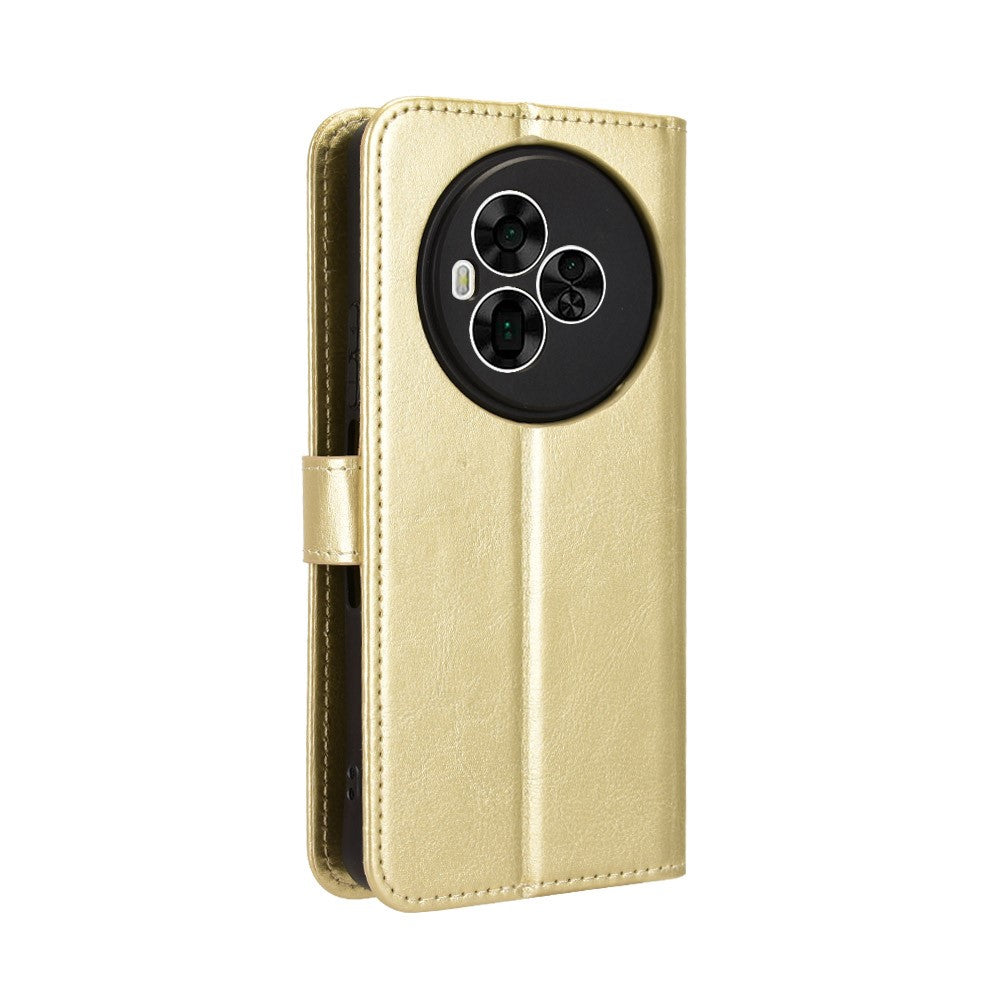 For TCL NxtPaper 60 Ultra 5G PU Leather Case with Strap Crazy Horse Texture Phone Wallet Cover