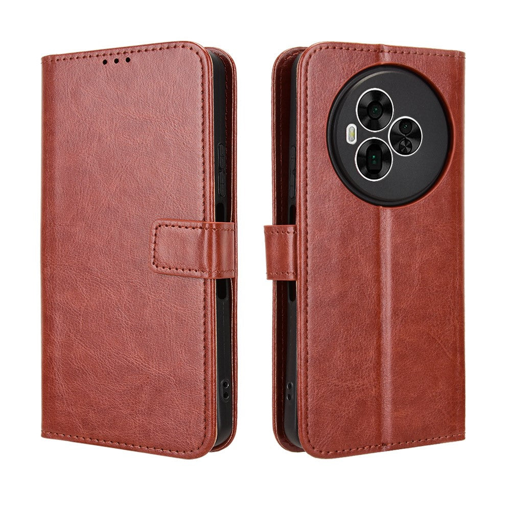 For TCL NxtPaper 60 Ultra 5G PU Leather Case with Strap Crazy Horse Texture Phone Wallet Cover