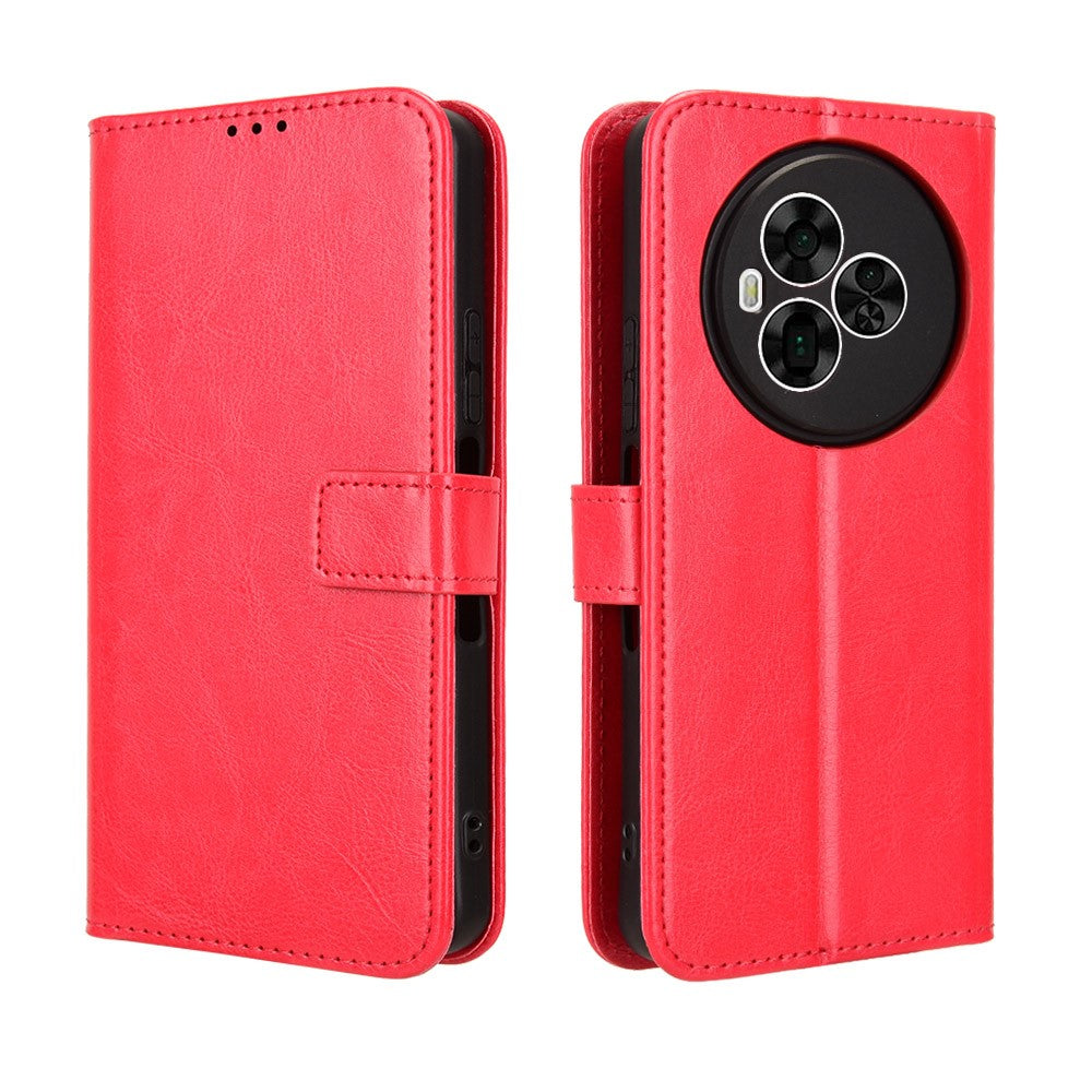 For TCL NxtPaper 60 Ultra 5G PU Leather Case with Strap Crazy Horse Texture Phone Wallet Cover