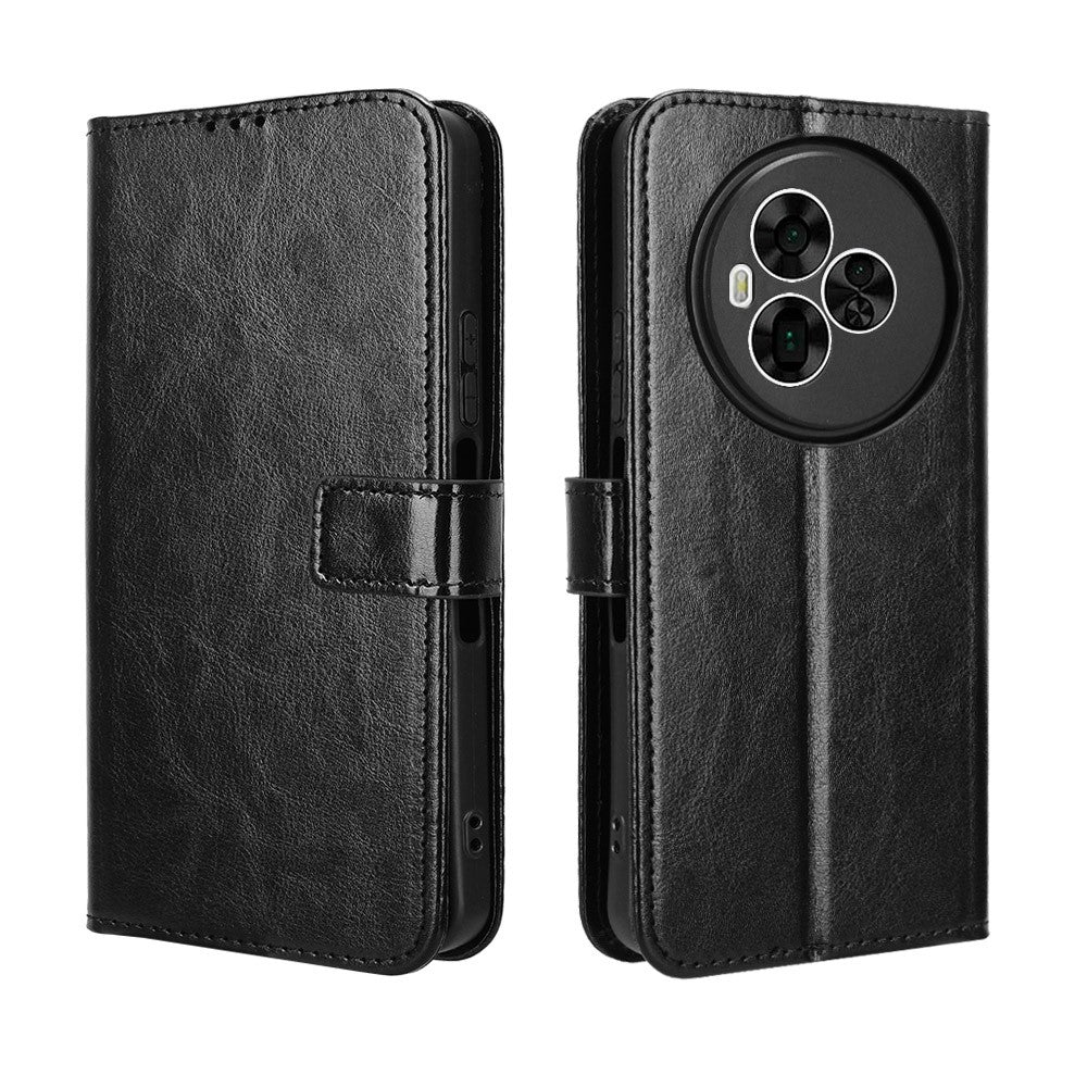 For TCL NxtPaper 60 Ultra 5G PU Leather Case with Strap Crazy Horse Texture Phone Wallet Cover