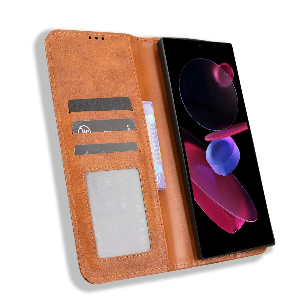 For Oukitel C62 / C62 Pro Leather Case Wallet Stand Retro Texture Phone Cover