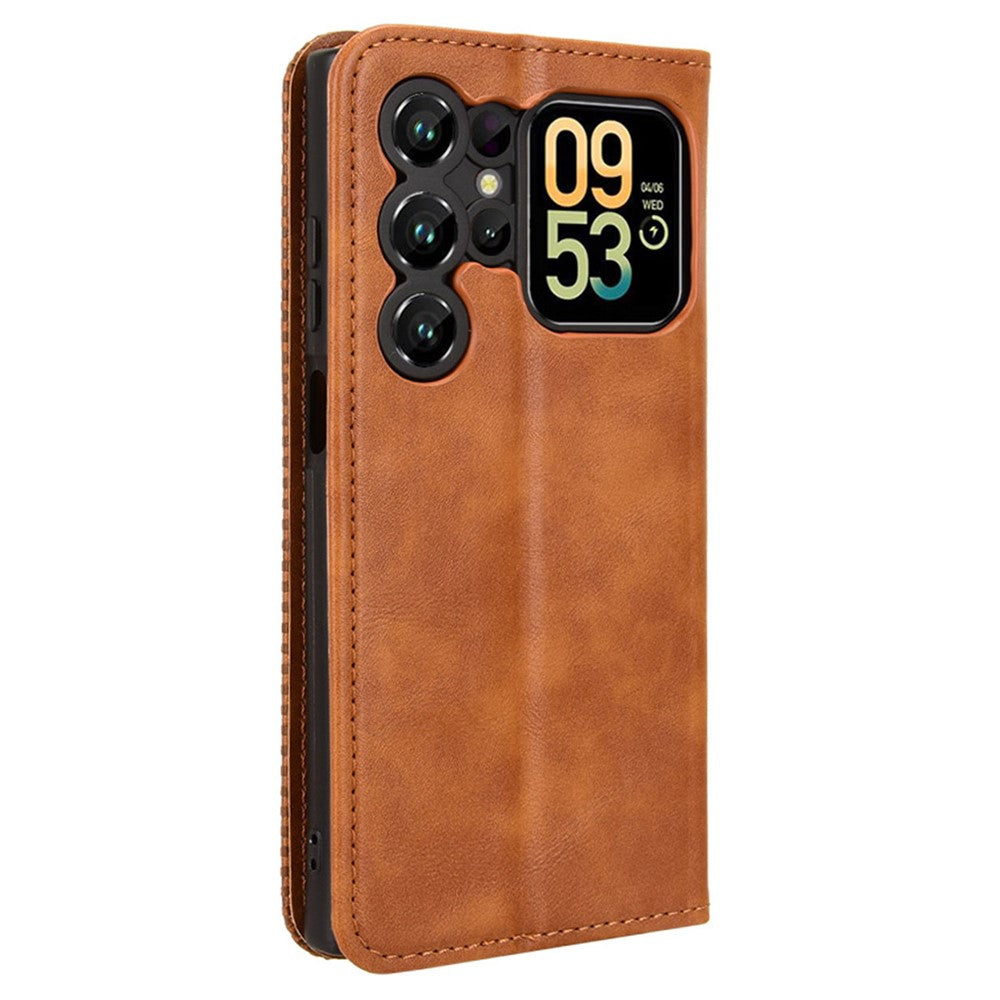 For Oukitel C62 / C62 Pro Leather Case Wallet Stand Retro Texture Phone Cover