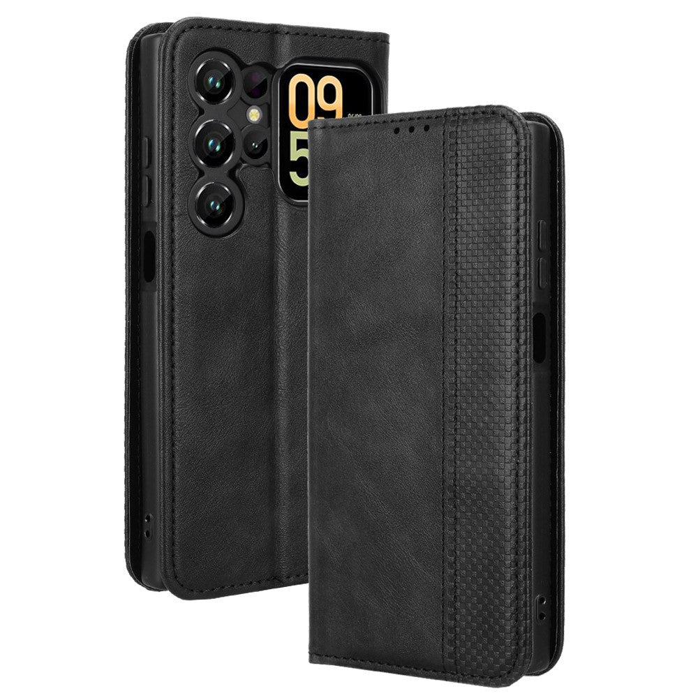 For Oukitel C62 / C62 Pro Leather Case Wallet Stand Retro Texture Phone Cover