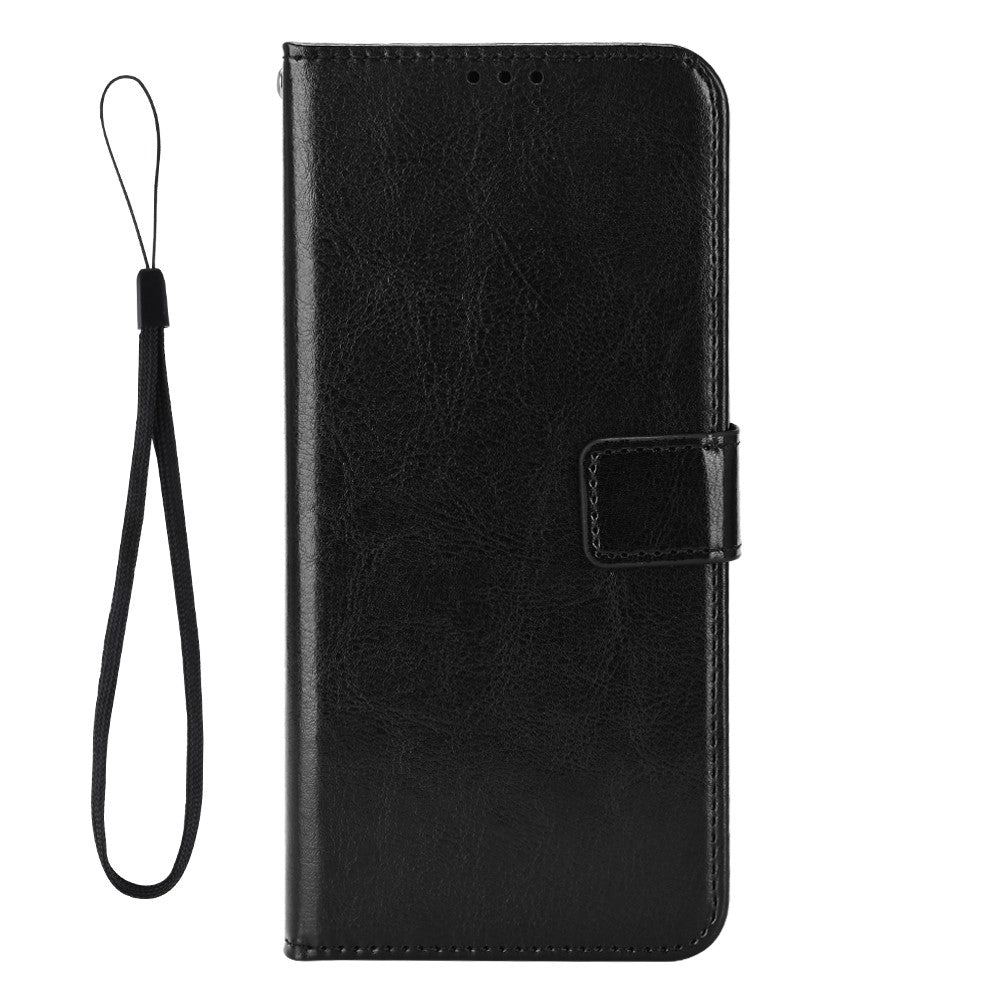 For Oukitel C62 / C62 Pro PU Leather Case with Strap Crazy Horse Texture Phone Wallet Cover