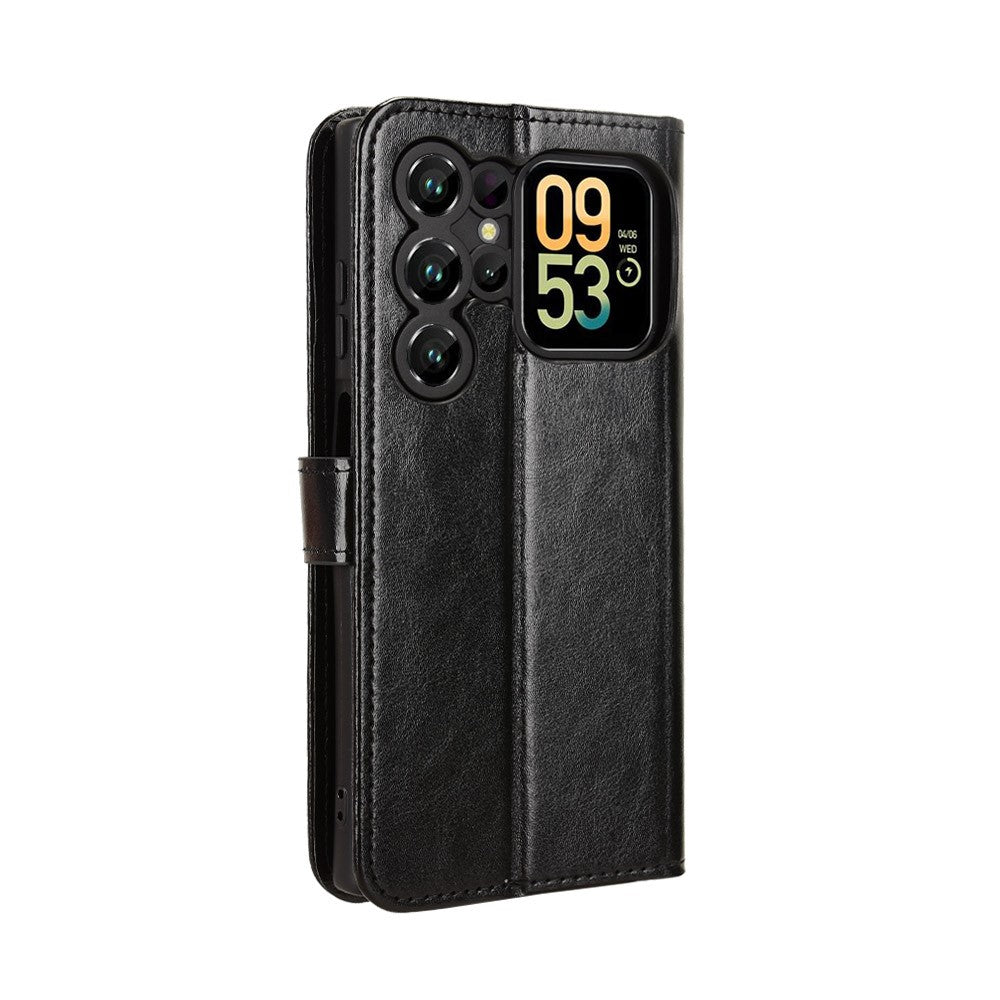 For Oukitel C62 / C62 Pro PU Leather Case with Strap Crazy Horse Texture Phone Wallet Cover
