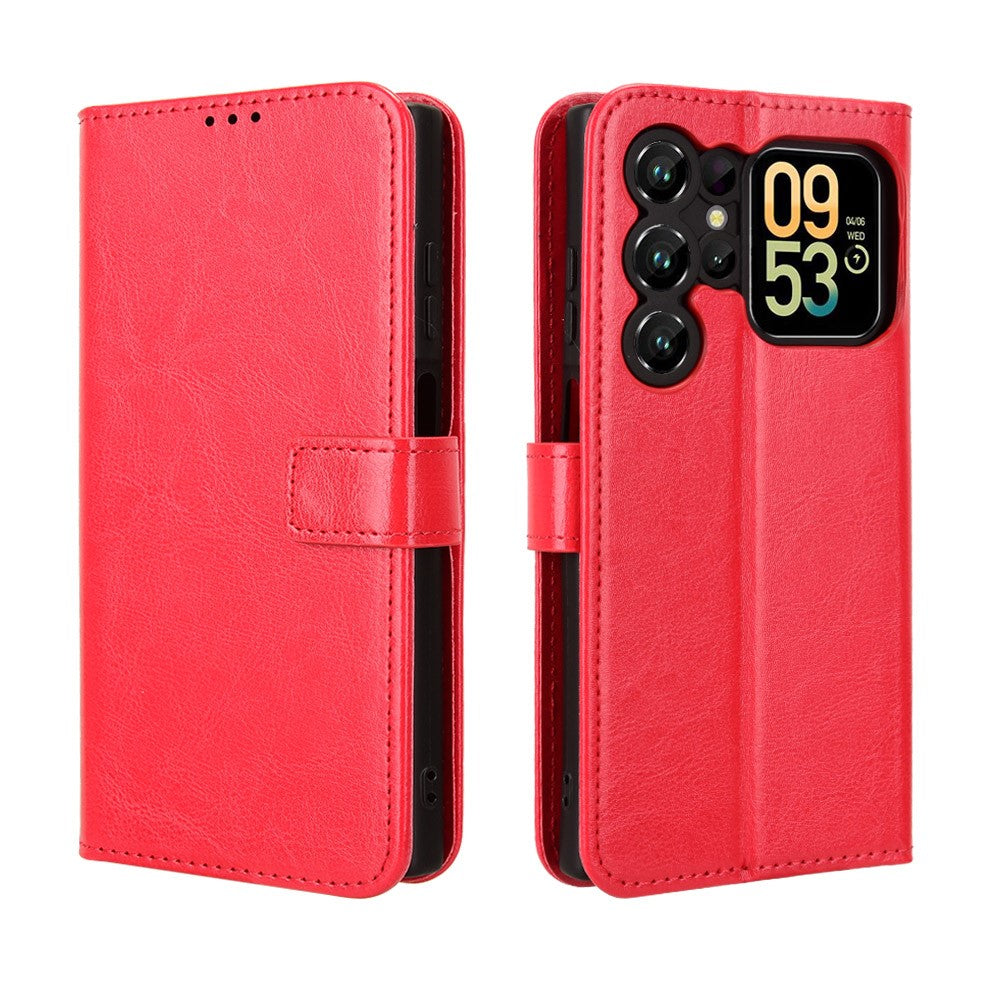 For Oukitel C62 / C62 Pro PU Leather Case with Strap Crazy Horse Texture Phone Wallet Cover