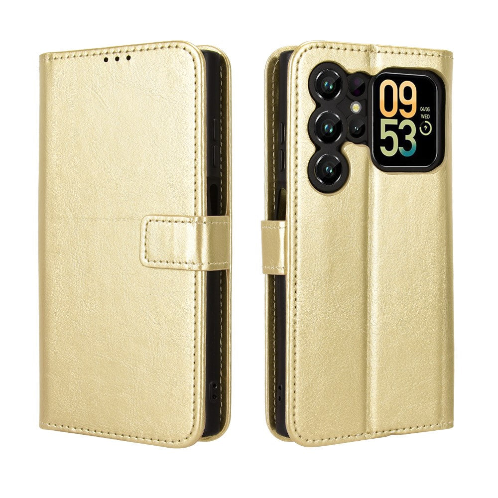 For Oukitel C62 / C62 Pro PU Leather Case with Strap Crazy Horse Texture Phone Wallet Cover