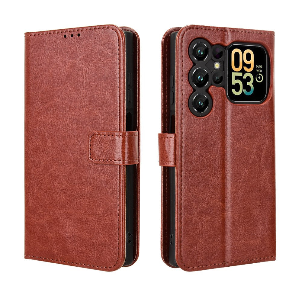 For Oukitel C62 / C62 Pro PU Leather Case with Strap Crazy Horse Texture Phone Wallet Cover