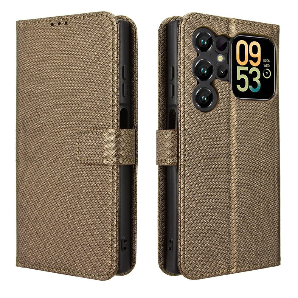 For Oukitel C62 / C62 Pro Leather Wallet Case with Strap Diamond Texture Phone Cover