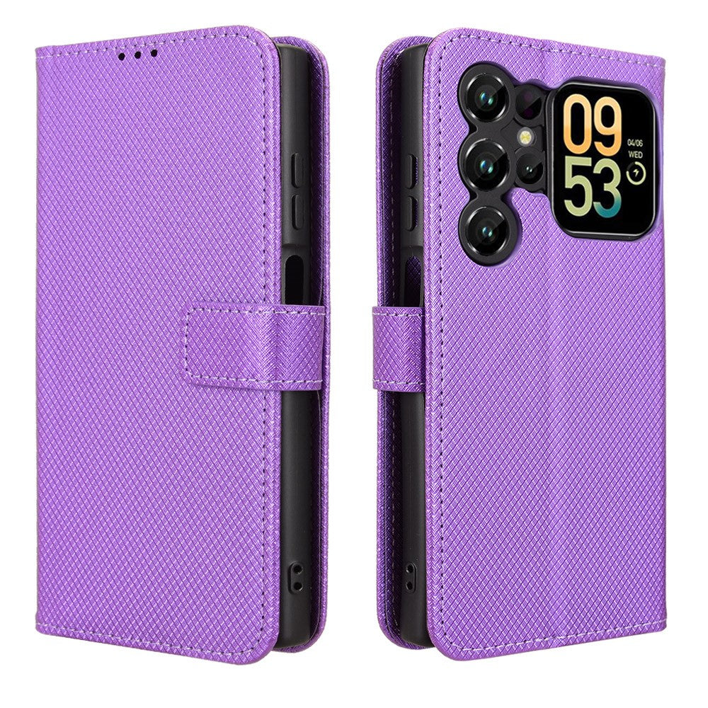 For Oukitel C62 / C62 Pro Leather Wallet Case with Strap Diamond Texture Phone Cover