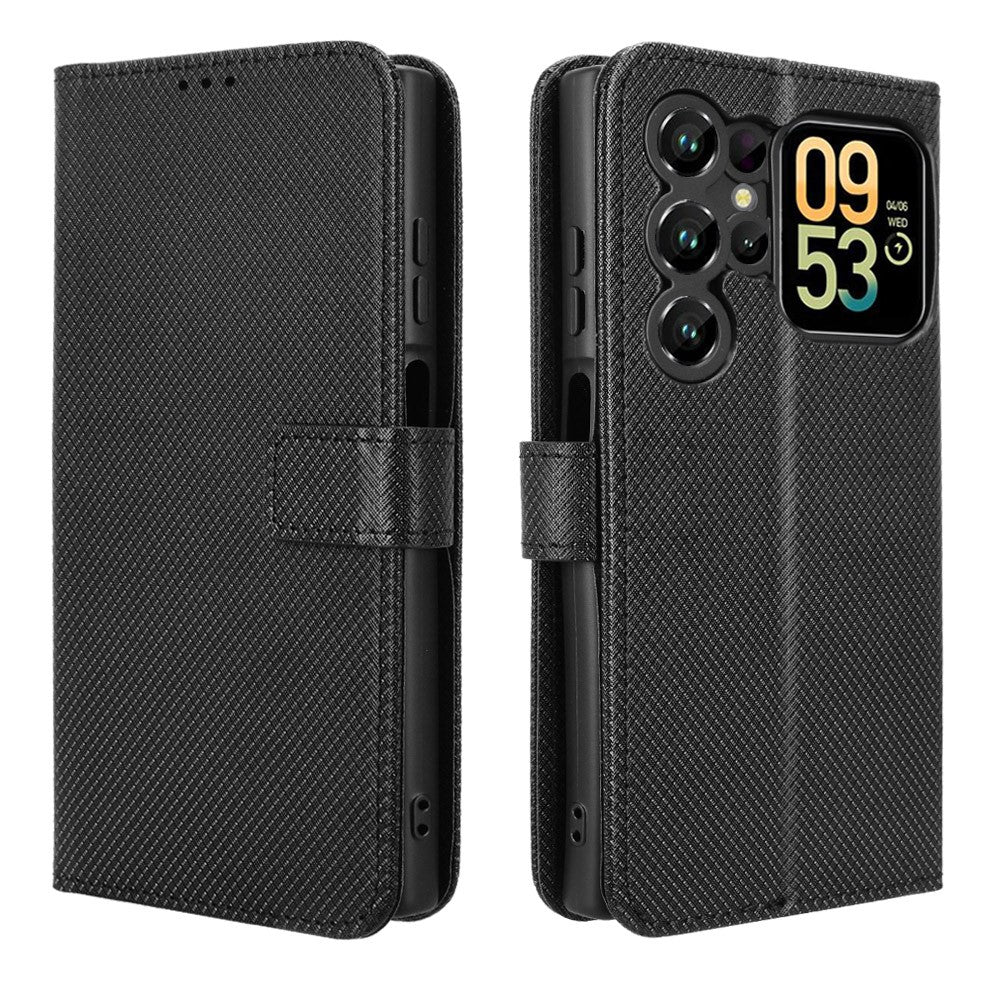 For Oukitel C62 / C62 Pro Leather Wallet Case with Strap Diamond Texture Phone Cover