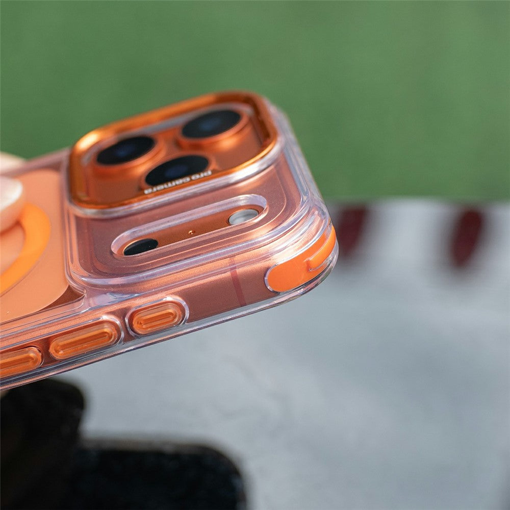 Coque transparente pour iPhone 17 Pro compatible MagSafe, résistante aux chocs, en PC et TPU, avec dragonne longue