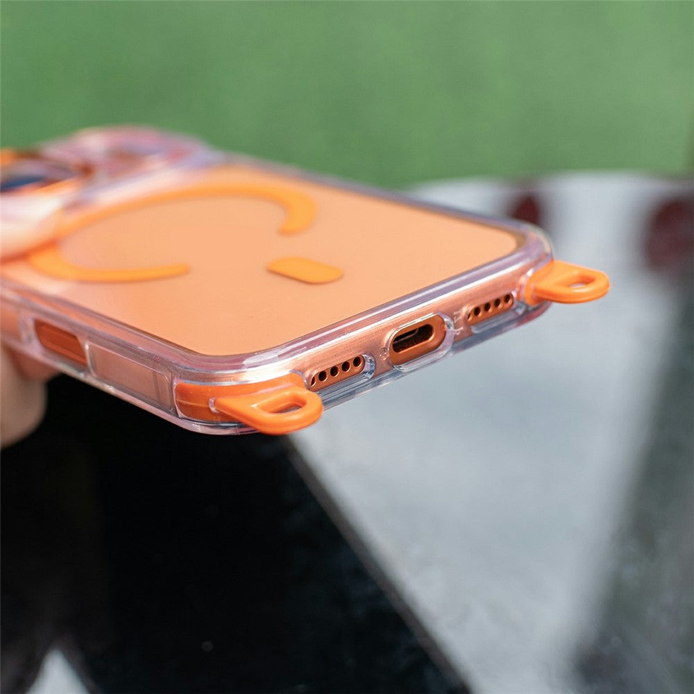 For iPhone 17 Pro Max Clear Case Compatible with MagSafe Shockproof PC+TPU Phone Cover with Long Lanyard
