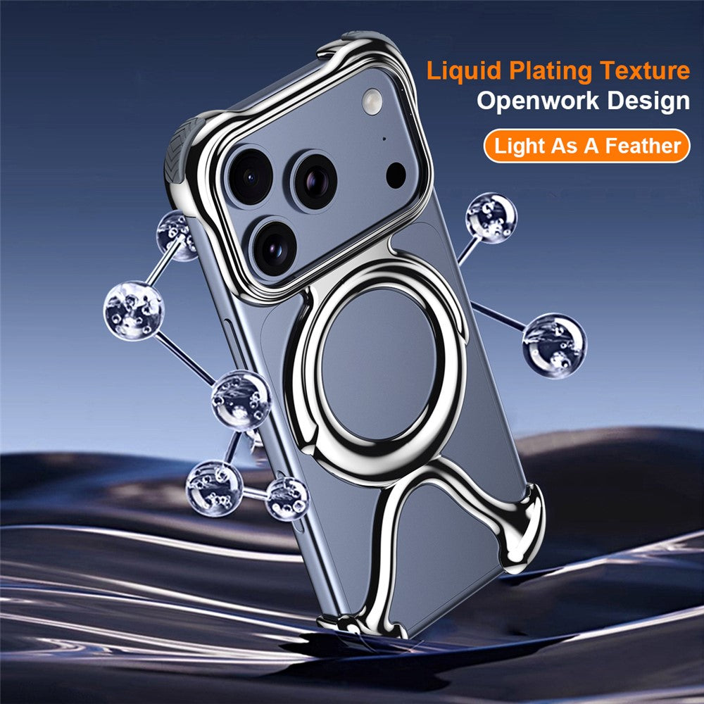 For iPhone 17 Pro Max Bumper Case Hard PC Magnetic Phone Cover Hollow Out Heat Dissipation