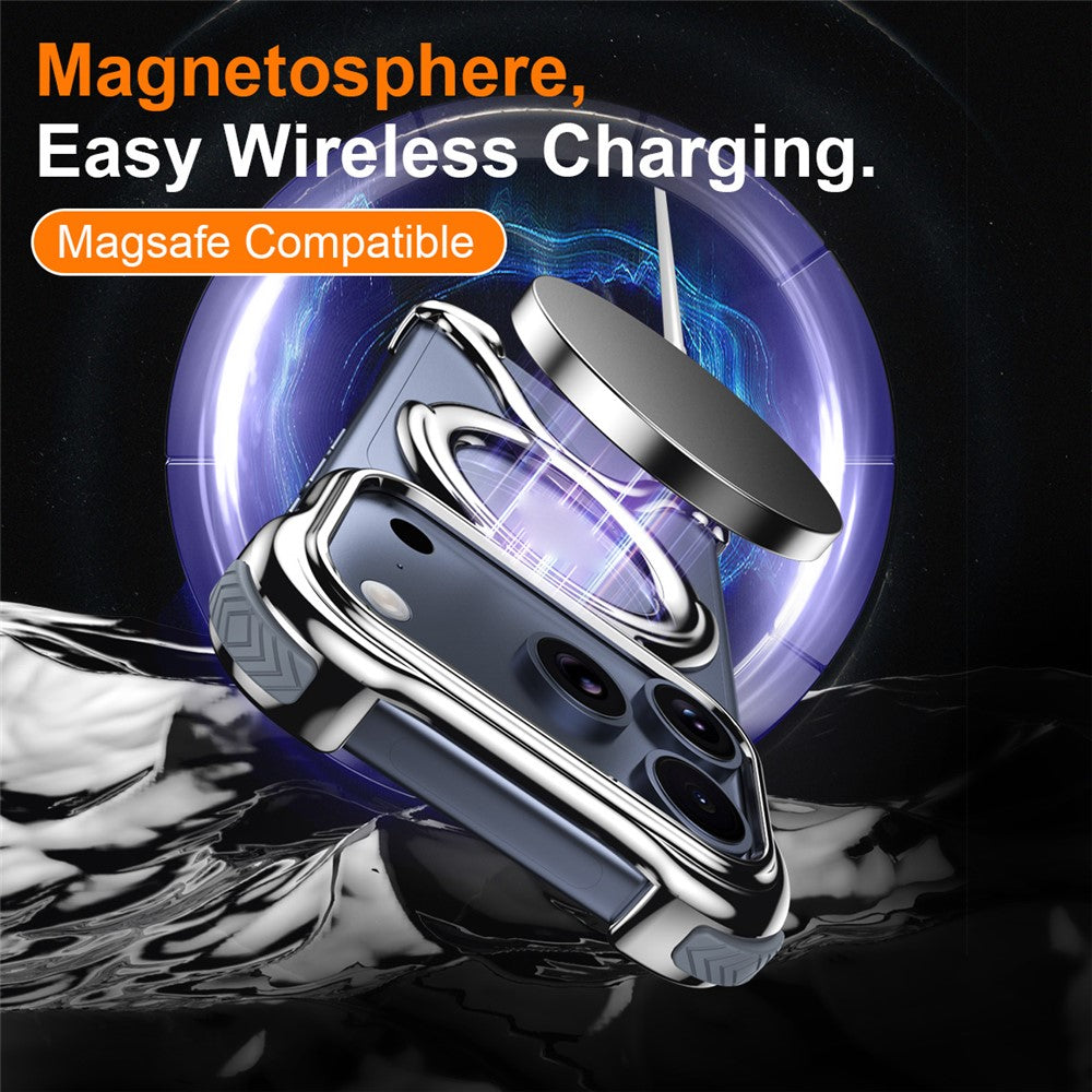 For iPhone 17 Pro Max Bumper Case Hard PC Magnetic Phone Cover Hollow Out Heat Dissipation