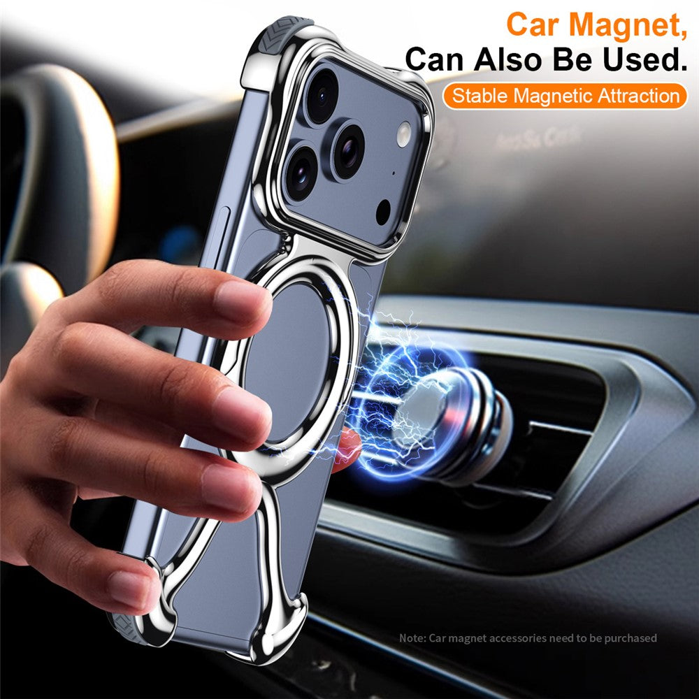 For iPhone 17 Pro Max Bumper Case Hard PC Magnetic Phone Cover Hollow Out Heat Dissipation