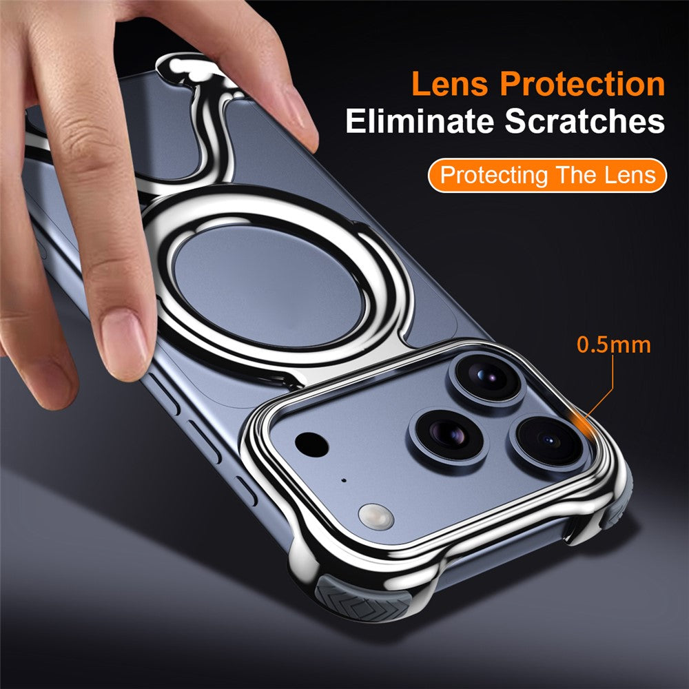 For iPhone 17 Pro Max Bumper Case Hard PC Magnetic Phone Cover Hollow Out Heat Dissipation