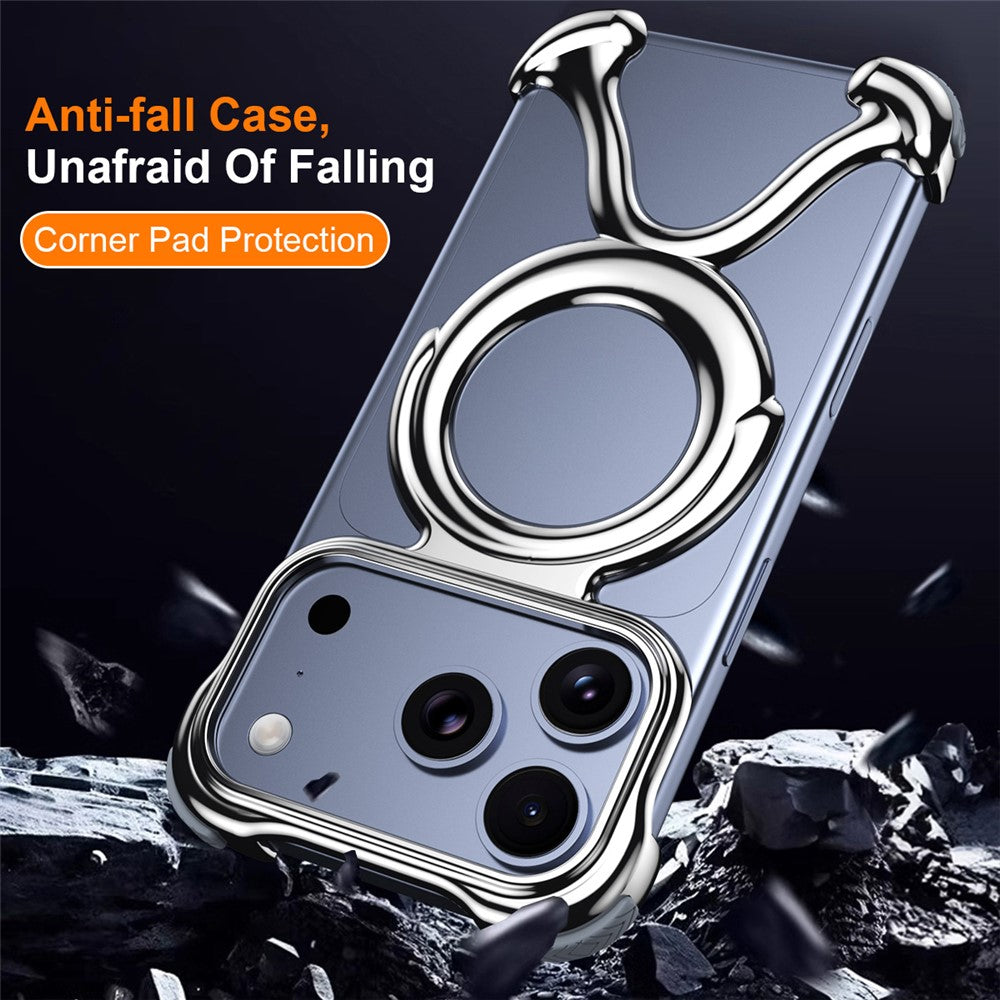 For iPhone 17 Pro Max Bumper Case Hard PC Magnetic Phone Cover Hollow Out Heat Dissipation