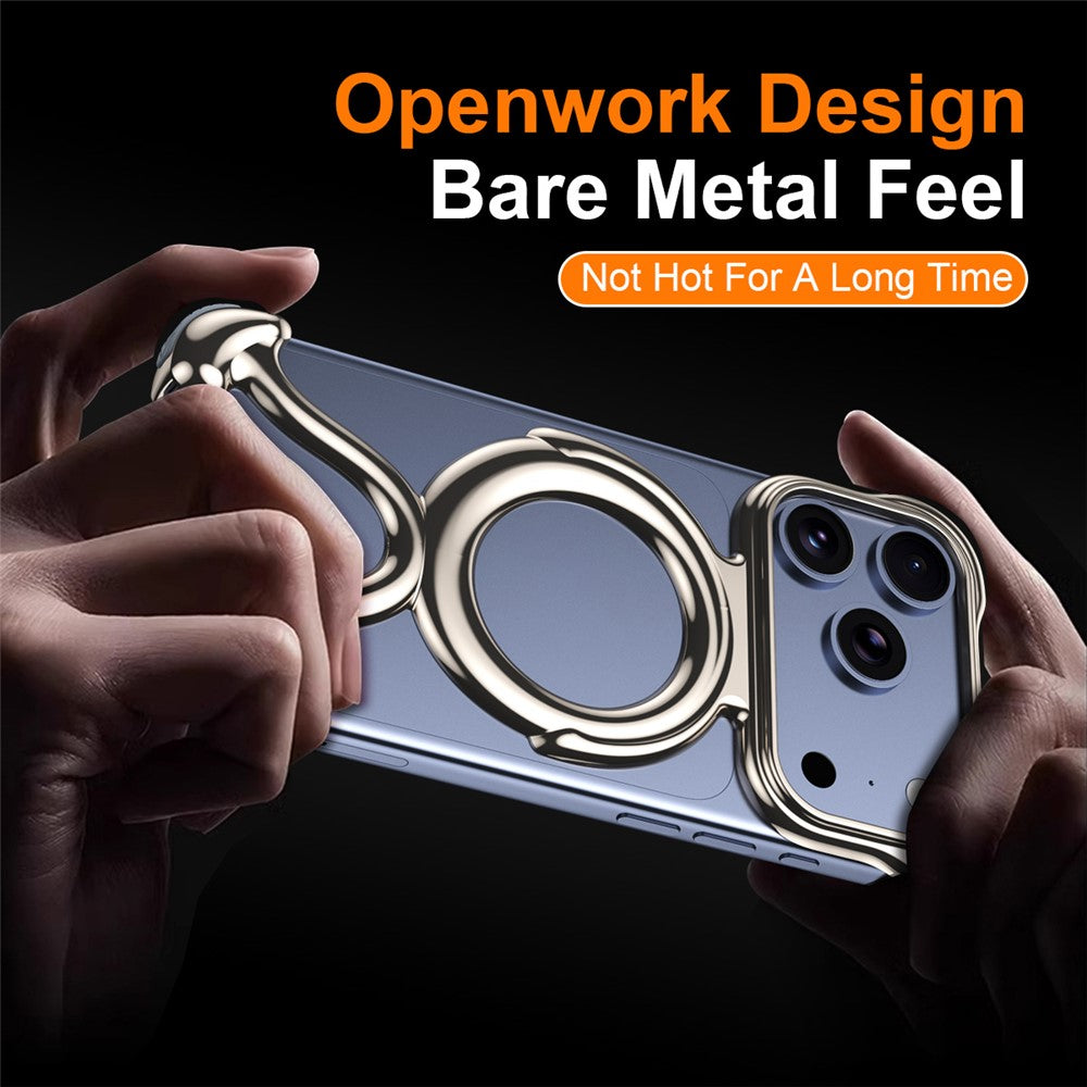 For iPhone 17 Pro Max Bumper Case Hard PC Magnetic Phone Cover Hollow Out Heat Dissipation