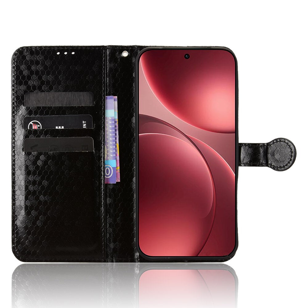 For Oppo Find X9 Pro 5G Wallet Case Dot Pattern Imprint PU Leather Phone Cover with Wrist Strap