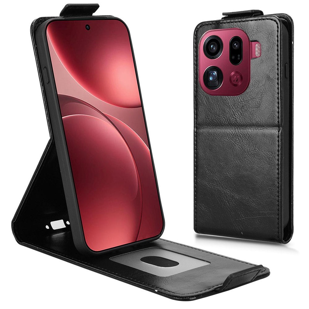 Funda de cuero con soporte, cierre magnético y tapa vertical para Oppo Find X9 Pro 5G, con tarjetero.