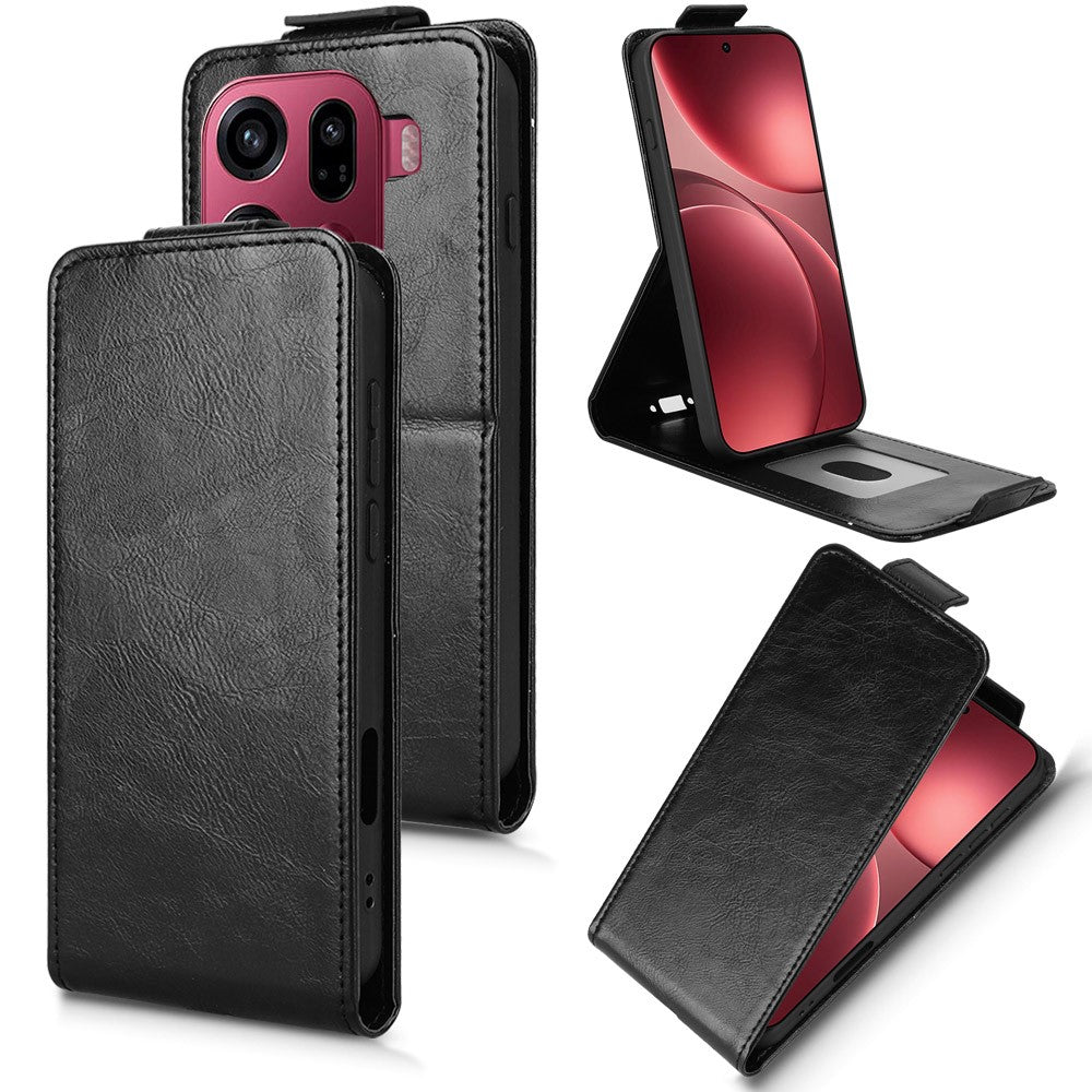 For Oppo Find X9 Pro 5G Stand Case Magnetic Clasp Vertical Flip Leather Phone Cover with Card Holder