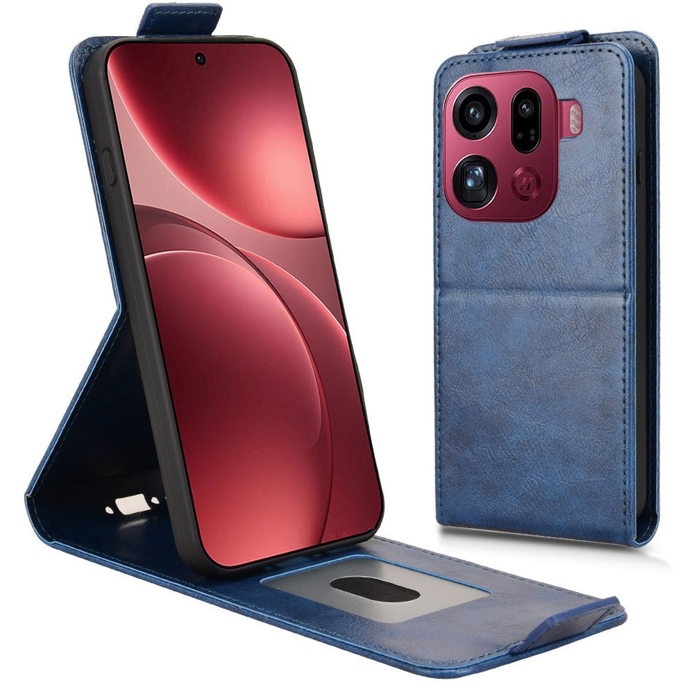 For Oppo Find X9 Pro 5G Stand Case Magnetic Clasp Vertical Flip Leather Phone Cover with Card Holder