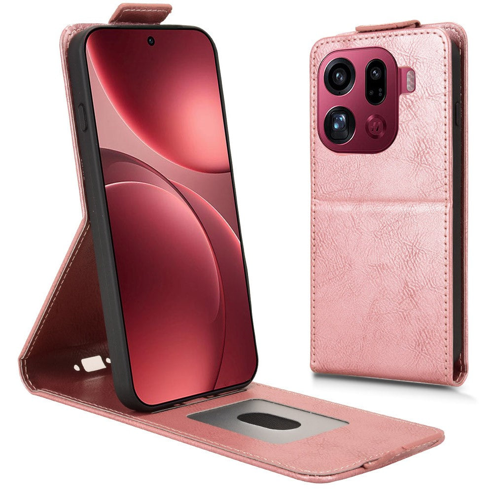 For Oppo Find X9 Pro 5G Stand Case Magnetic Clasp Vertical Flip Leather Phone Cover with Card Holder