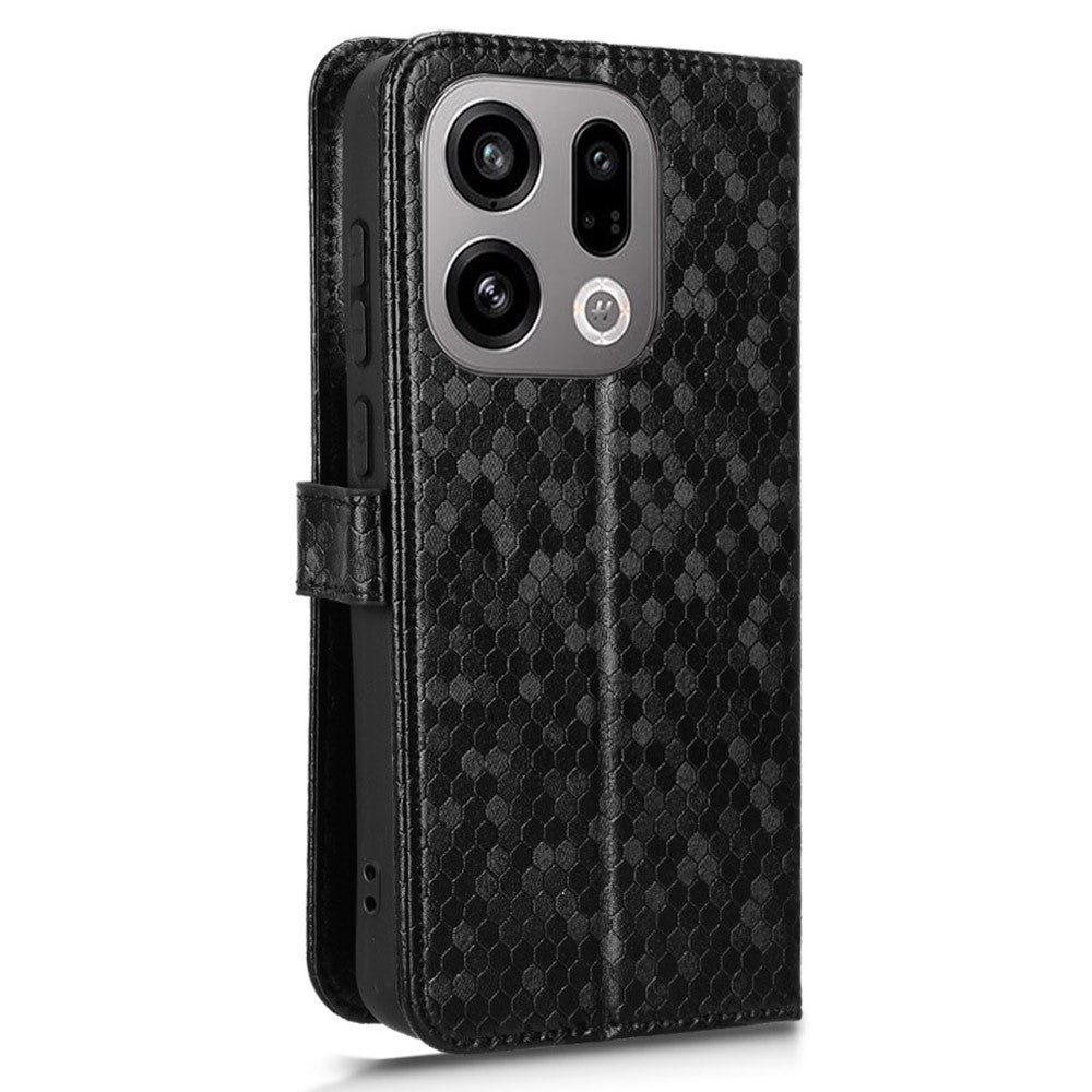 For Oppo Find X9 5G Wallet Case Dot Pattern Imprint PU Leather Phone Cover with Wrist Strap