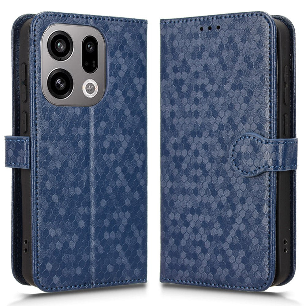 For Oppo Find X9 5G Wallet Case Dot Pattern Imprint PU Leather Phone Cover with Wrist Strap