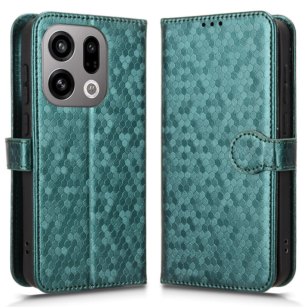 For Oppo Find X9 5G Wallet Case Dot Pattern Imprint PU Leather Phone Cover with Wrist Strap
