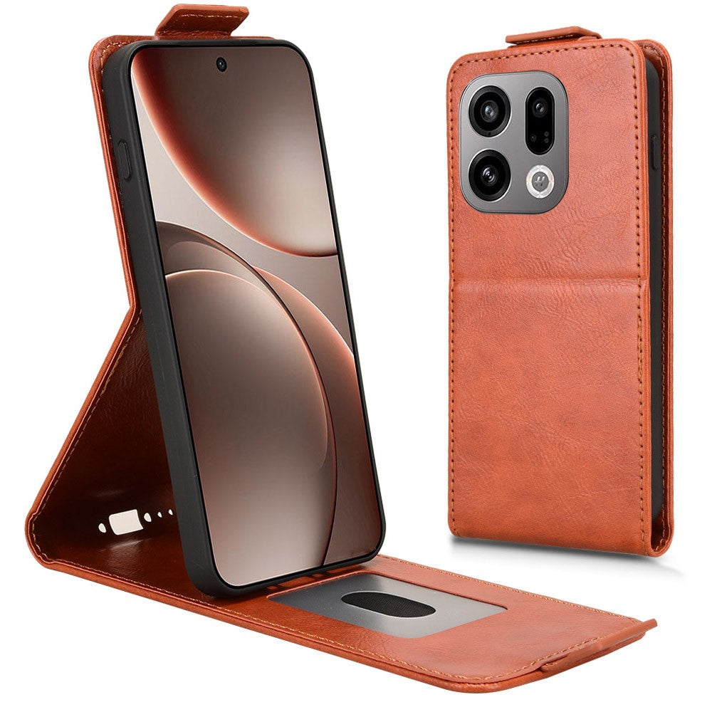 For Oppo Find X9 5G Stand Case Magnetic Clasp Vertical Flip Leather Phone Cover with Card Holder