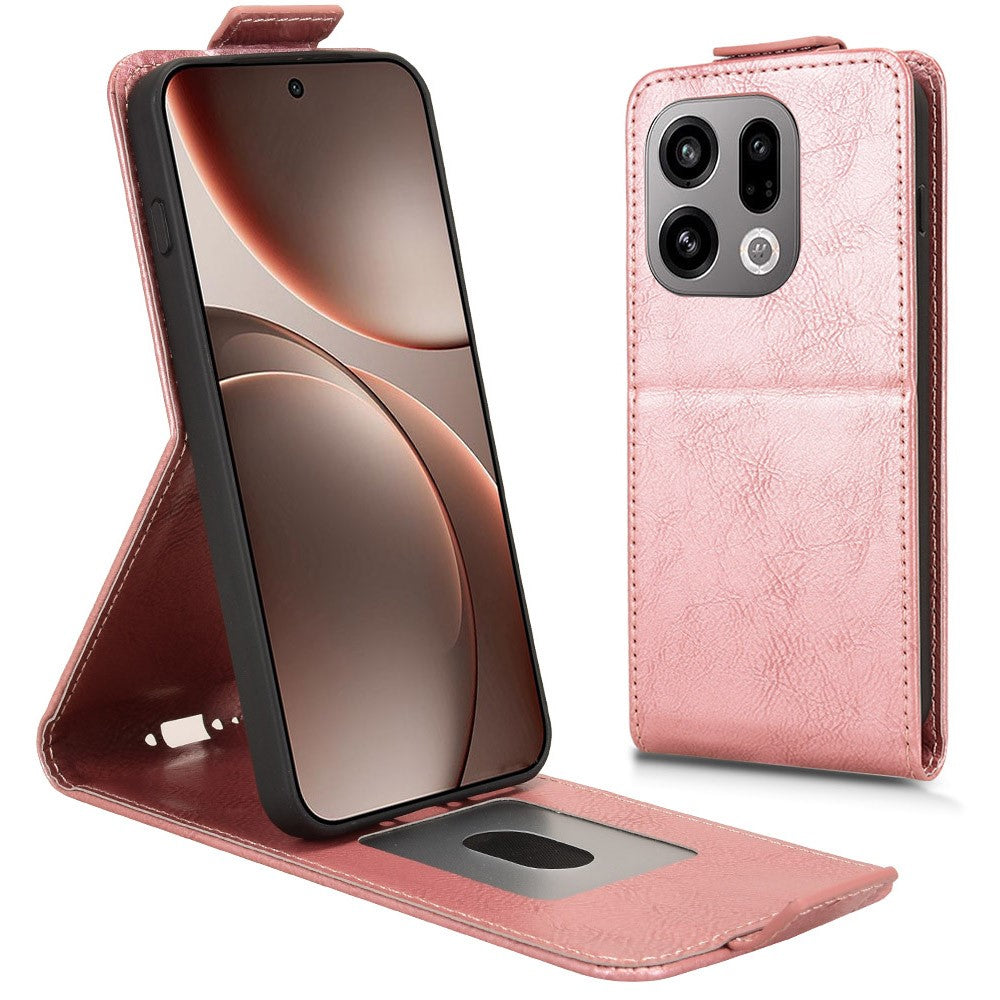 For Oppo Find X9 5G Stand Case Magnetic Clasp Vertical Flip Leather Phone Cover with Card Holder