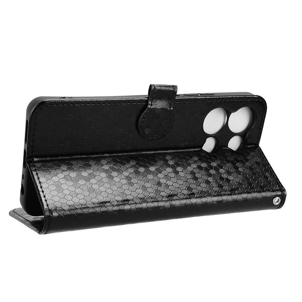 For TCL K33 5G  /  K32 5G Wallet Case Dot Pattern Imprint PU Leather Phone Cover with Wrist Strap