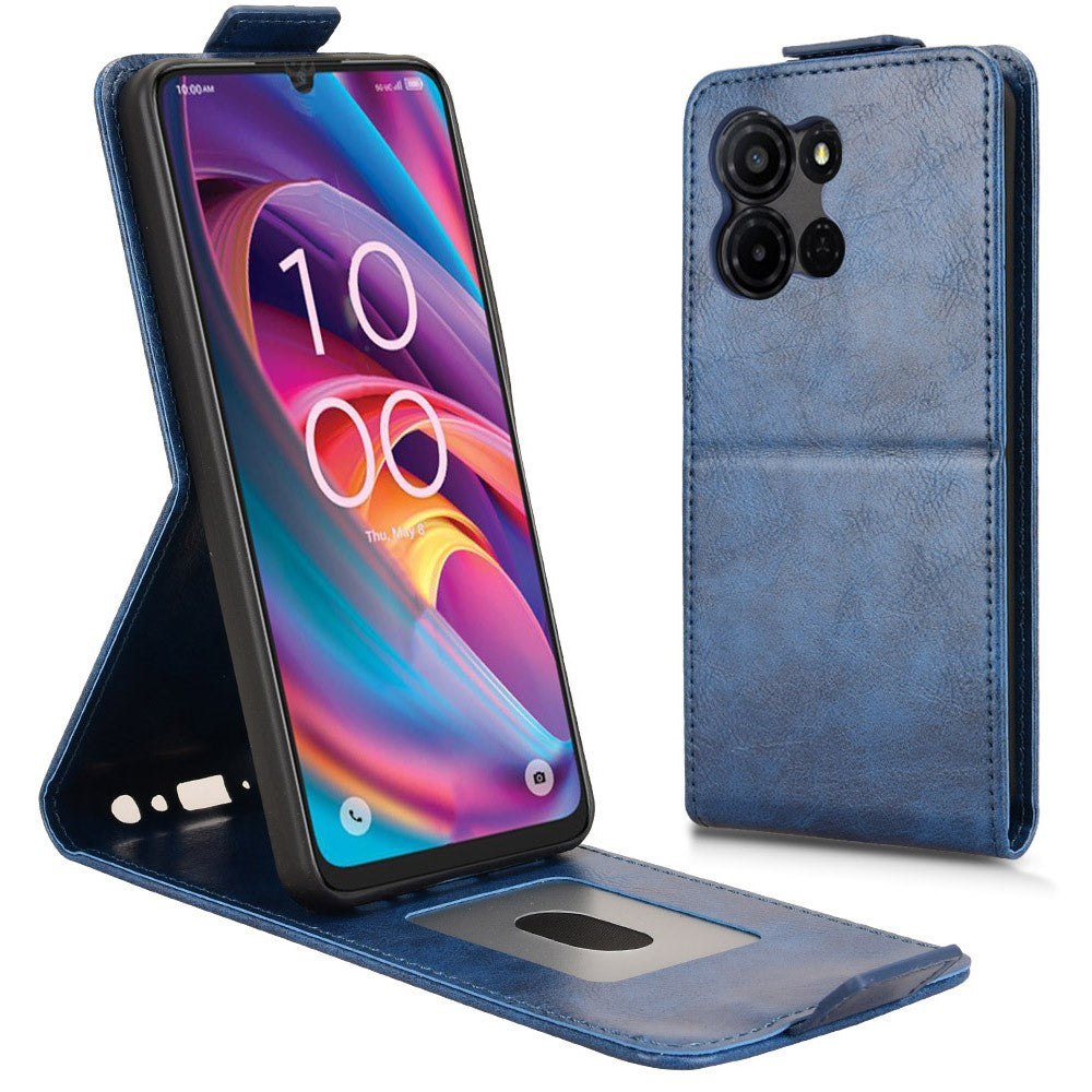 For TCL K33 5G  /  K32 5G Stand Case Magnetic Clasp Vertical Flip Leather Phone Cover with Card Holder