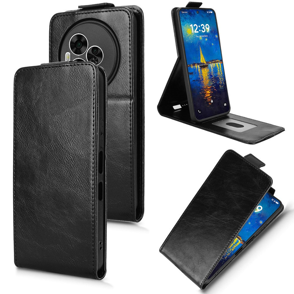For TCL NxtPaper 60 Ultra 5G Stand Case Magnetic Clasp Vertical Flip Leather Phone Cover with Card Holder