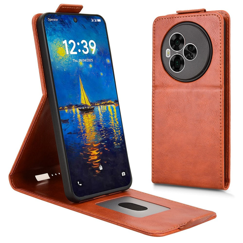 For TCL NxtPaper 60 Ultra 5G Stand Case Magnetic Clasp Vertical Flip Leather Phone Cover with Card Holder