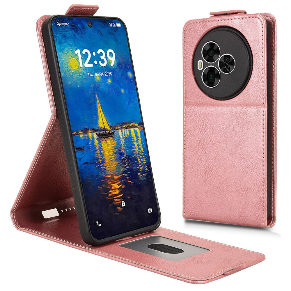 For TCL NxtPaper 60 Ultra 5G Stand Case Magnetic Clasp Vertical Flip Leather Phone Cover with Card Holder