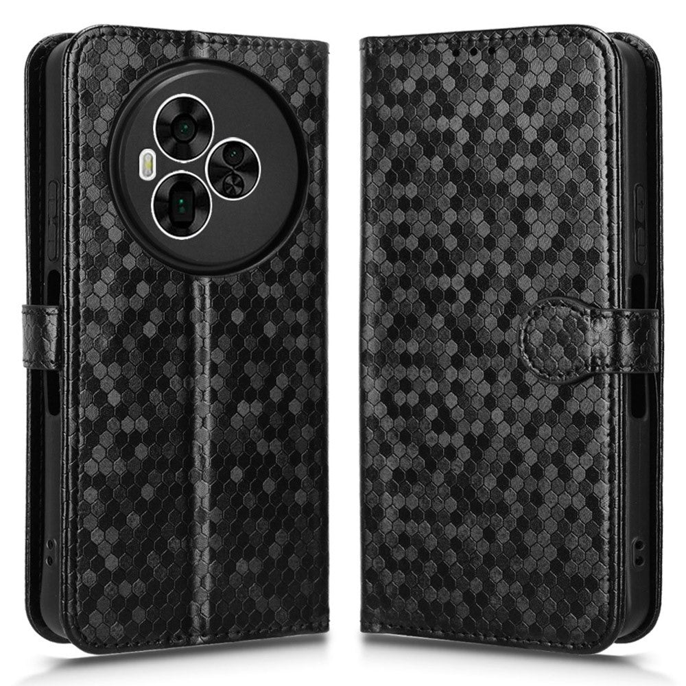 For TCL NxtPaper 60 Ultra 5G Wallet Case Dot Pattern Imprint PU Leather Phone Cover with Wrist Strap