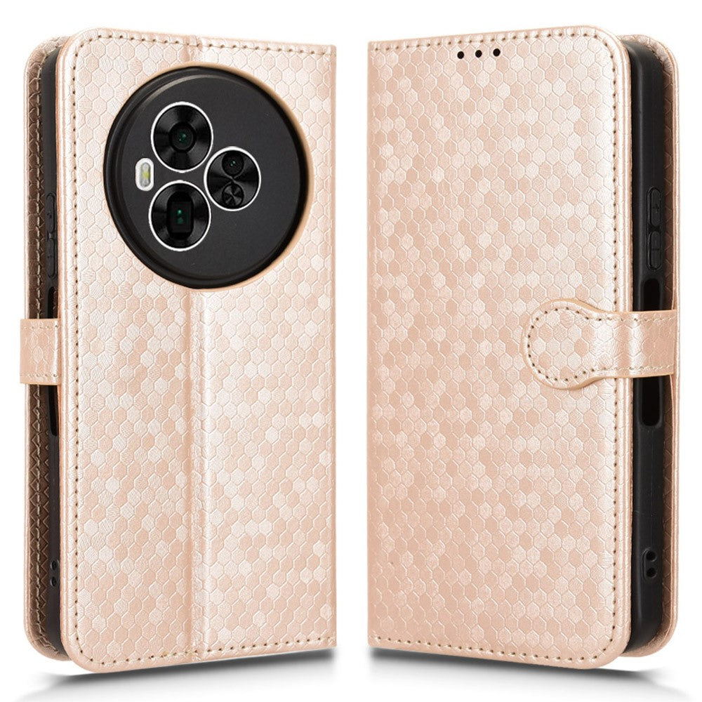 For TCL NxtPaper 60 Ultra 5G Wallet Case Dot Pattern Imprint PU Leather Phone Cover with Wrist Strap