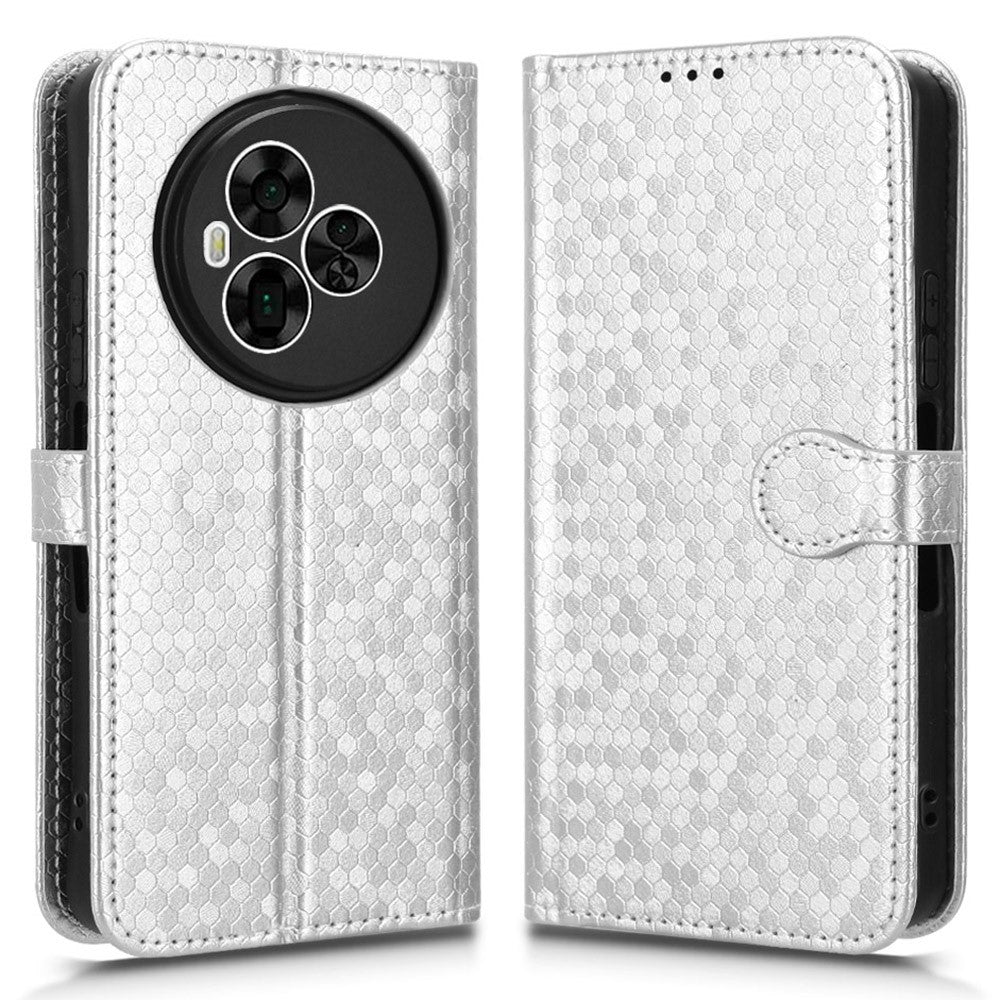 For TCL NxtPaper 60 Ultra 5G Wallet Case Dot Pattern Imprint PU Leather Phone Cover with Wrist Strap