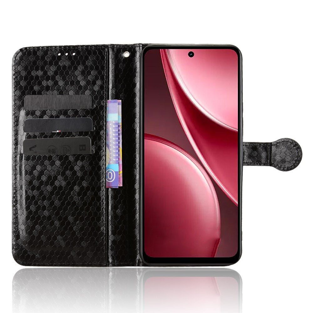 For vivo Y31 5G  /  Y21d Wallet Case Dot Pattern Imprint PU Leather Phone Cover with Wrist Strap