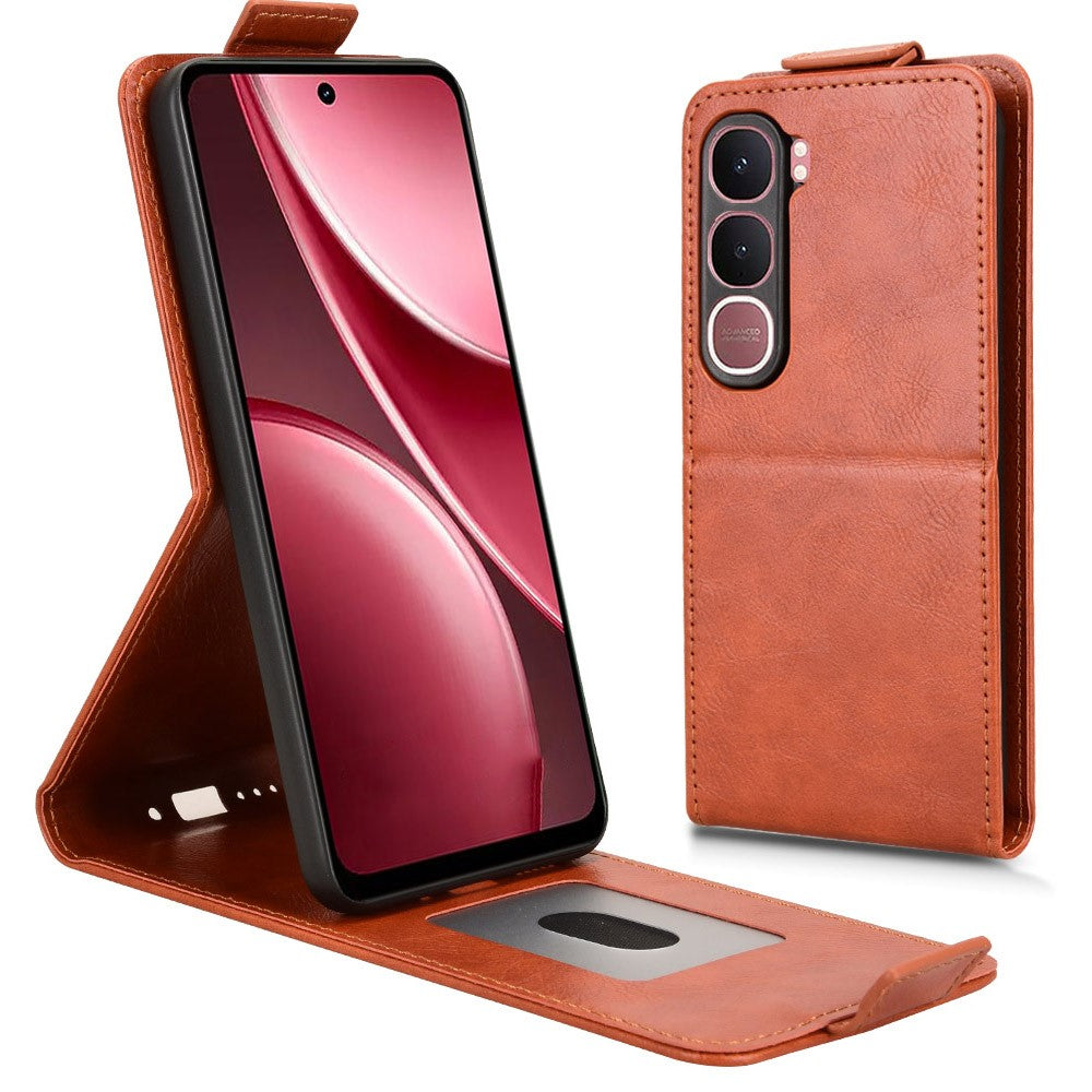 For vivo Y31 5G  /  Y21d Stand Case Magnetic Clasp Vertical Flip Leather Phone Cover with Card Holder