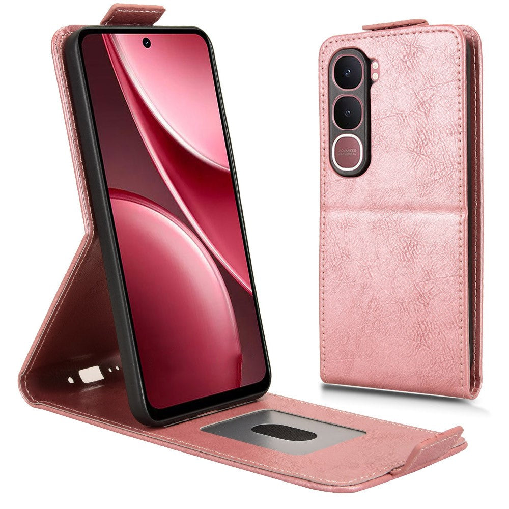 For vivo Y31 5G  /  Y21d Stand Case Magnetic Clasp Vertical Flip Leather Phone Cover with Card Holder