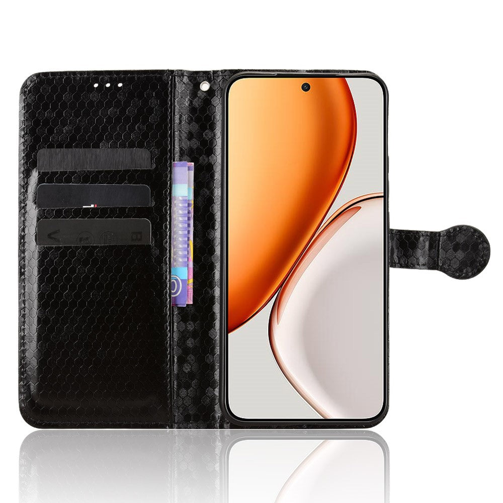 For Honor X70 5G  /  X9d 5G Wallet Case Dot Pattern Imprint PU Leather Phone Cover with Wrist Strap