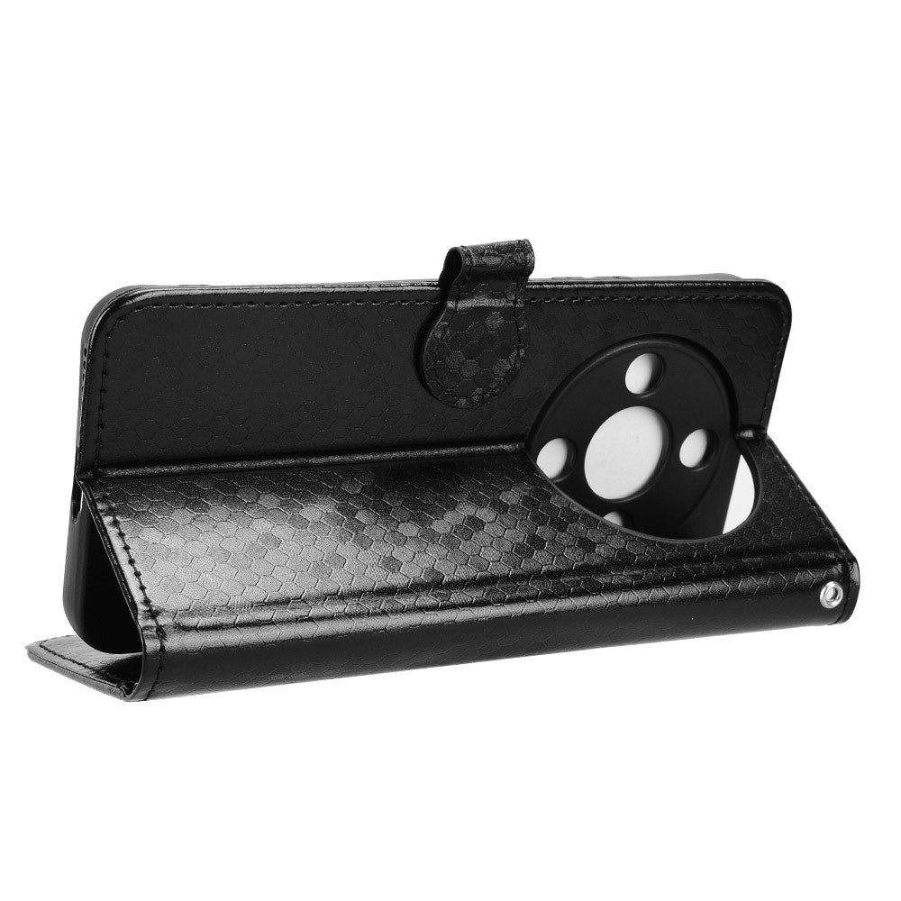 For Honor X70 5G  /  X9d 5G Wallet Case Dot Pattern Imprint PU Leather Phone Cover with Wrist Strap