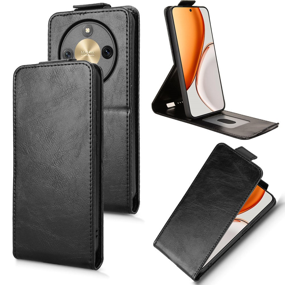 For Honor X70 5G  /  X9d 5G Stand Case Magnetic Clasp Vertical Flip Leather Phone Cover with Card Holder