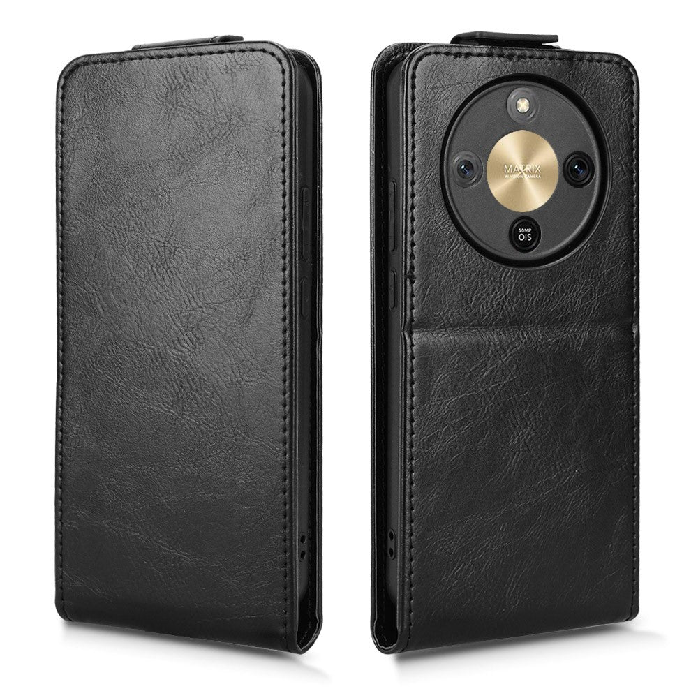 For Honor X70 5G  /  X9d 5G Stand Case Magnetic Clasp Vertical Flip Leather Phone Cover with Card Holder