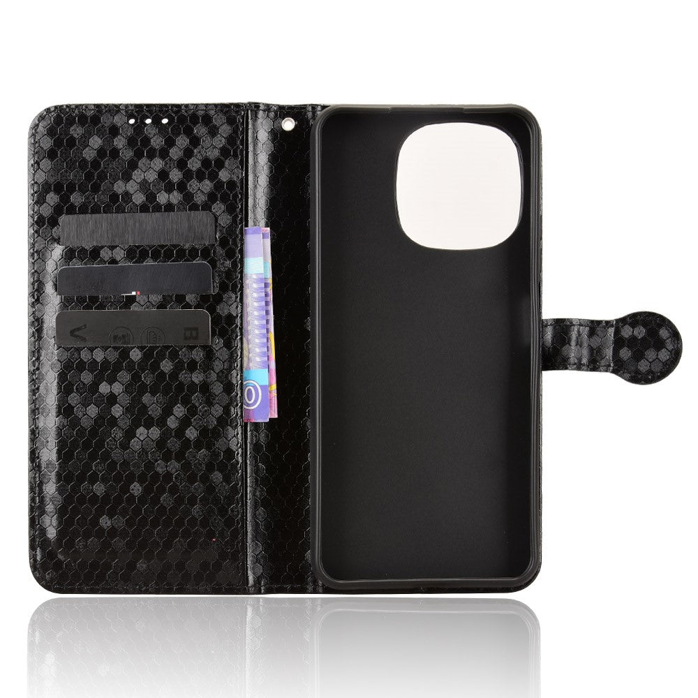 For Blackview Color 6 Wallet Case Dot Pattern Imprint PU Leather Phone Cover with Wrist Strap